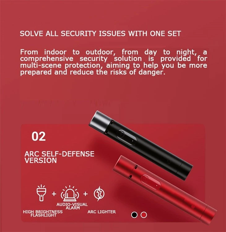 Double Arc Self Defense Flashlight White Laser High Brightness Multi Mode USB C Charging Flashlights
